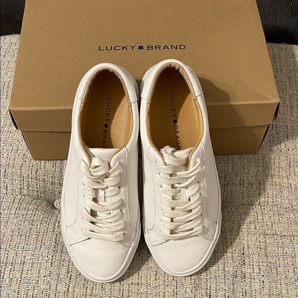 Lucky Brand Cream Casual Sneakers